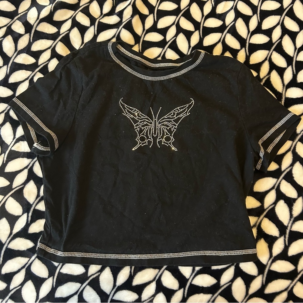 Black Butterfly Kids T-Shirt